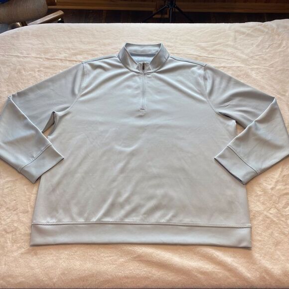 Hickey Freeman 1/4 Zip Long Sleeve Pale Blue/White Striped Pullover Shirt - Picture 1 of 9